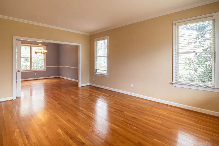 Honey oak strip hardwood, close up